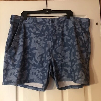 "Pantalones cortos de pesca Huk Performance para hombre talla XXL azul camuflaje - entrepierna de 6""" Foto 1 de 4