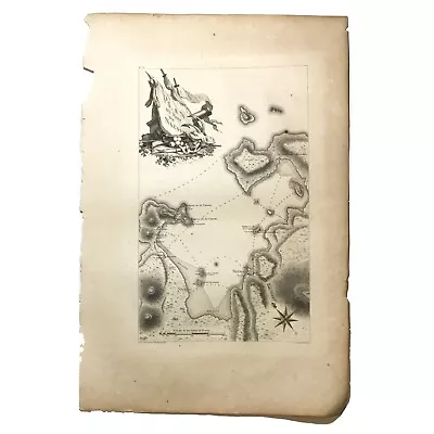 Rare Book Plate, Map, Greece, Map of the Port of Nauss, Etching, Paris 1782 - Image 1 of 4