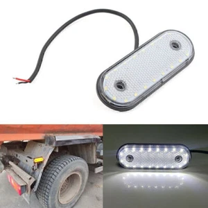 24V 20 LED Oval Side Marker Light Tail Lamp White For Trailer Truck Lorry Van - Picture 1 of 8
