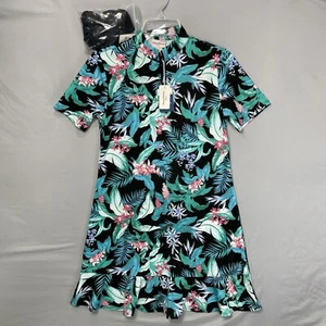 Tommy Bahama Golf Tennis Minikleid Größe Large tropischer Druck UPF 50 schnelltrocknend - Bild 1 von 9