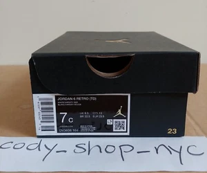 Nike Air Jordan 6 Retro TD Olympic 2024 Baby 7c *EMPTY SHOE BOX ONLY* DV3606-164 - Picture 1 of 9