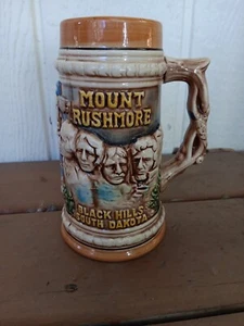 Mount Rushmore Souvenir Keramik Glas Bier Stein Becher schwarz Hügel South Dakota - Bild 1 von 5