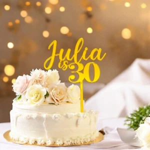 Personalised Happy Birthday Acrylic Cake Topper Charm Party Custom Name & Age - Bild 1 von 23