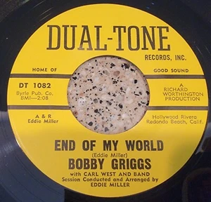 BOBBY GRIGGS, CARL WEST This Old Broken Heart / End Of 7" 45 Dual-Tone DT 1082 - Picture 1 of 4