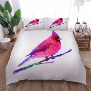 Transparent Red Bird 3D Print Duvet Quilt Doona Covers Pillow Case Bedding Sets - Bild 1 von 7