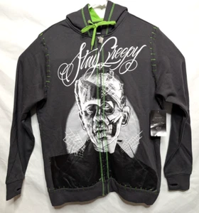 Universal Monsters Hot Topic Frankenstein Stay Creepy Maxx242 Black Hoodie Med - Picture 1 of 8