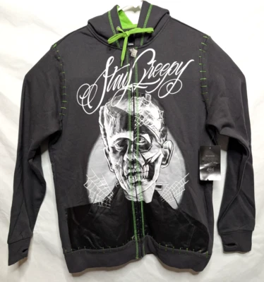 Universal Monsters Hot Topic Frankenstein Stay Creepy Maxx242 sudadera con capucha negra mediana Foto 1 de 4
