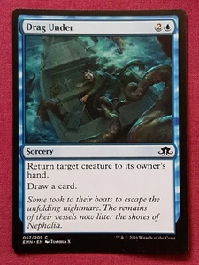 Magic The Gathering ELDRITCH MOON DRAG UNDER blue card MTG - Picture 1 of 2