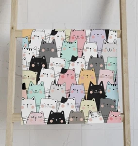 Kittens Hand Towel Cats bathroom cat Guest towel animal print cat lover gift - Picture 1 of 8