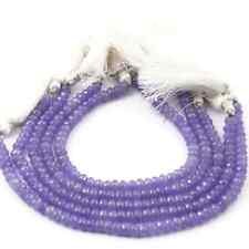 1 Strands Purple Chalcedony Silver Coated Roundles Faceted Beads , Gemstone 