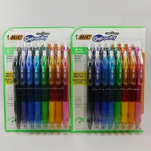 2x Bic Gel-ocity Original Retractable Gel Pen Medium 0.7 mm Smooth Writing 16 Pk - Picture 1 of 3