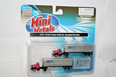 2 Pack Mini-Metals 54 Ford Tractor Trailer Set 1:160 N Scale Train Accessories - Image 1 of 3