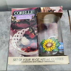 SET di 4 bicchieri Corning Corelle Sunsations 16 oz girasoli - Foto 1 di 8