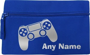 Gaming Print Blue Personalised Kids Child School Pencil Case B-day Xmas - Picture 1 of 10