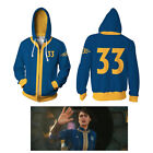Fallout Shelter Vault 33 Lucy Cosplay Hooded Sweatshirt Hoodie Jumper Mens Coat