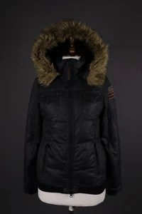 TRUE RELIGION Black Multipocket Full Zip Hooded Duck Down Jacket Size XS - Picture 1 of 18