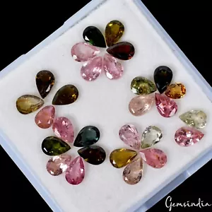 28Pc Natural Tourmaline lot Top Color and luster wholesale from Mozambique 6x4mm - Picture 1 of 5