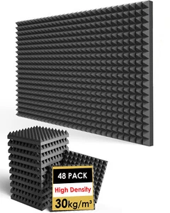 12~48 PACK Acoustic Foam Panel Wedge Studio Soundproofing Wall Tiles 12"X12"X2" - Picture 1 of 15
