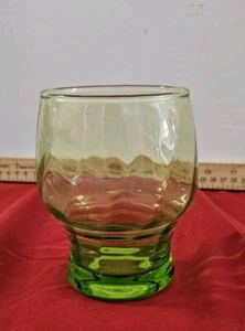 Federal Glass TUDOR 11 oz VINTAGE Limelight Green Blown Glass Flat Beverage Cup - Picture 1 of 5