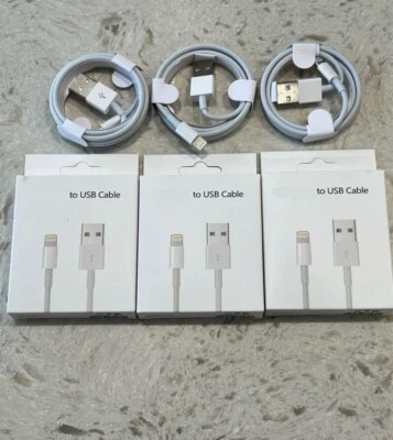 3PACK USB Data Fast Charger Cable Cord For Apple iPhone 5 6 7 8 X 11 12 13 MAX - Image 1 of 4
