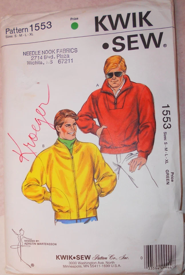 Chaquetas para hombre FF SIN CORTAR Kwik patrón de costura #1553 todas las tallas S-XL Foto 1 de 1