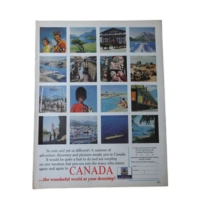 Turismo de Canadá de los años 60 - Maravilloso mundo a tu puerta - Anuncio impreso vintage - Imagen 1 de 3