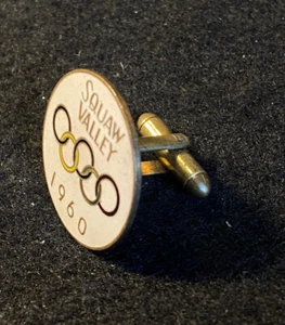 SQUAW VALLEY 1960 Winter Olympics Ski Cufflink CALIFORNIA Souvenir MADE IN JAPAN - Picture 1 of 3