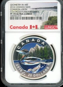 2016 CANADA GEOMETRY IN ART COMMON LOON SILVER NGC PF70UCAM CERT #4302503-010 - Picture 1 of 1