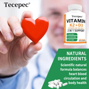 Vitamina D3 + Vitamina K2 120 Cápsulas - 5000 UI Vit D3 por porción - Imagen 1 de 8