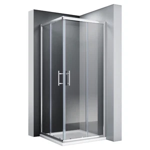 Duschkabine Duschabtrennung 90x75 Eckeinstieg Schiebetür Dusche Duschwand 185cm - Bild 1 von 12