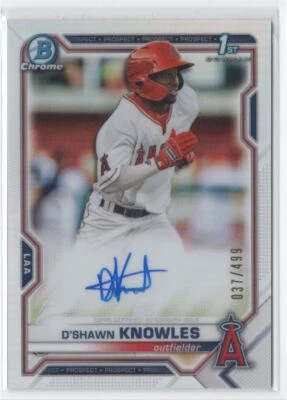2021 Bowman Chrome Prospect Autographs refractors D'Shawn Knowles Auto /499 Los - Image 1 of 2