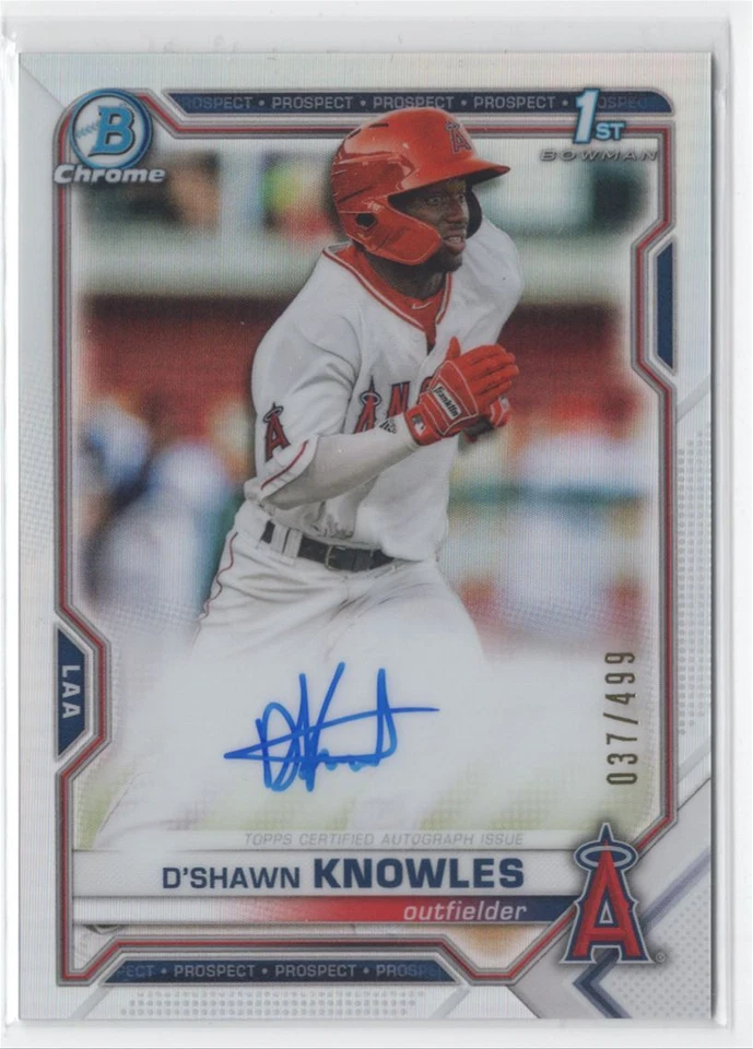 2021 Bowman Chrome Prospect Autographs refractors D'Shawn Knowles Auto /499 Los - Image 1 of 2