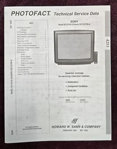 Sams Photofact 4253 Service Manual for Sony KV-27V42, KV-29VL42T - Picture 1 of 1