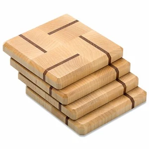 Luxury Maple & Lace Wood Coasters End Grain Set of 4 Made in the USA - Picture 1 of 6