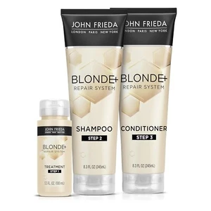 John Frieda Blonde Plus Hair Repair System Bundle Includes Full 3 Piece Kit - Picture 1 of 11
