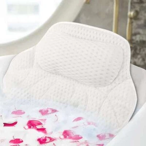 Cuscino in rete bagno 4D supporto collo schiena vasca spa cuscino con 6 ventose - Foto 1 di 10