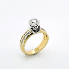Diamond Ring  18ct Two Tone RBC & Bagguette 0.52ct tdw  Preloved VAL $5500