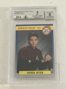 BGS 9 1992 FRONT ROW DEREK JETER AUTO RC HOF YANKEES SIGNED JSA - Picture 1 of 7