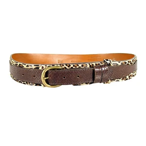 WILLIS & GEIGER OUTFITTERS Cinturón de pelo de becerro vintage de leopardo Calvin Klein 28 - EE. UU. - Imagen 1 de 6