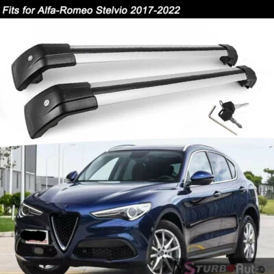 Barra transversal de riel de techo bloqueable para Alfa-Romeo Stelvio 2017-2024 Foto 1 de 4