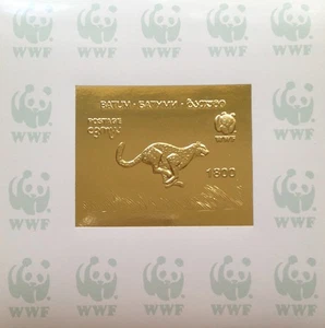 Hoja de estampillas de hoja de oro WWF Leopard MNH - Imagen 1 de 2