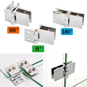 Bathroom Shower Glass Door Hinges Cabinet Cupboard Hardware Clamp Hinge - Picture 1 of 40
