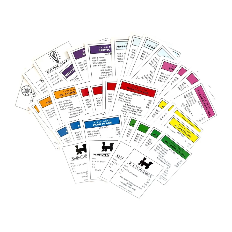 Juego completo de cartas de título de propiedad Monopoly edición MEGA Foto 1 de 1