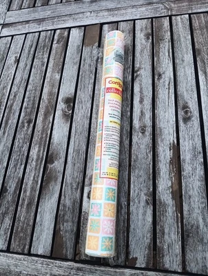 Papel Contacto Vintage 1999 Rosa Naranja Flores 24 X 18" Foto 1 de 4