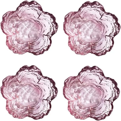 Pink Glass Bowls Set of 4, Small Dipping Dishes Sauce Plates- Japanese  - Image 1 of 4