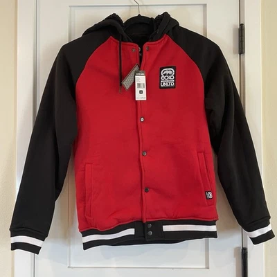 ECKO UNLTD Hoodie M SHERPA LINED Varsity Jacket RHINO Skater Hip Hop NWT MSRP$78 - Image 1 of 4
