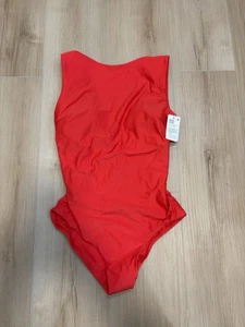 Lululemon Waterside hochgeschlossener Einteiler Größe 6 echt rot TUED neu mit Etikett - Bild 1 von 7