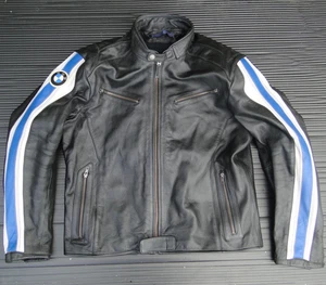 BMW Motorrad Club Men Leather Motorcycle Jacket Size XL Removable Armour - Picture 1 of 13
