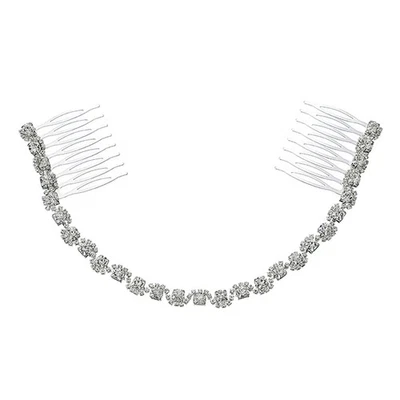 1 pc chic cristallo adornment sweet -wear affascinante pettine (argento) - Immagine 1 di 4