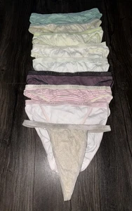 9 Vintage Victorias Secret Picot Trim VS Band Cotton Bikini/V-String Panties - Picture 1 of 22